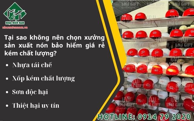 Tại sao không nên chọn xưởng sản xuất nón bảo hiểm giá rẻ kém chất lượng?