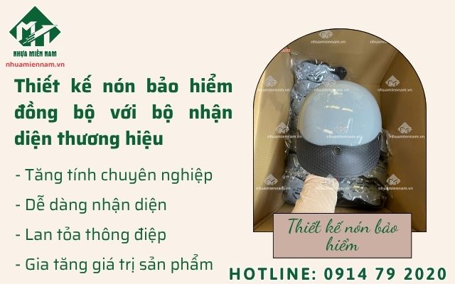 Thiết kế nón bảo hiểm đồng bộ với bộ nhận diện thương hiệu