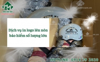 Dịch vụ in logo lên nón bảo hiểm số lượng lớn