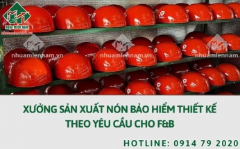 Xưởng sản xuất nón bảo hiểm thiết kế theo yêu cầu cho F&B