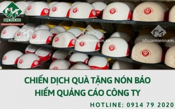 Chiến dịch quà tặng nón bảo hiểm quảng cáo công ty