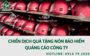 Chiến dịch quà tặng nón bảo hiểm quảng cáo công ty doanh nghiệp