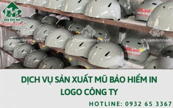 Dịch vụ sản xuất mũ bảo hiểm in logo công ty